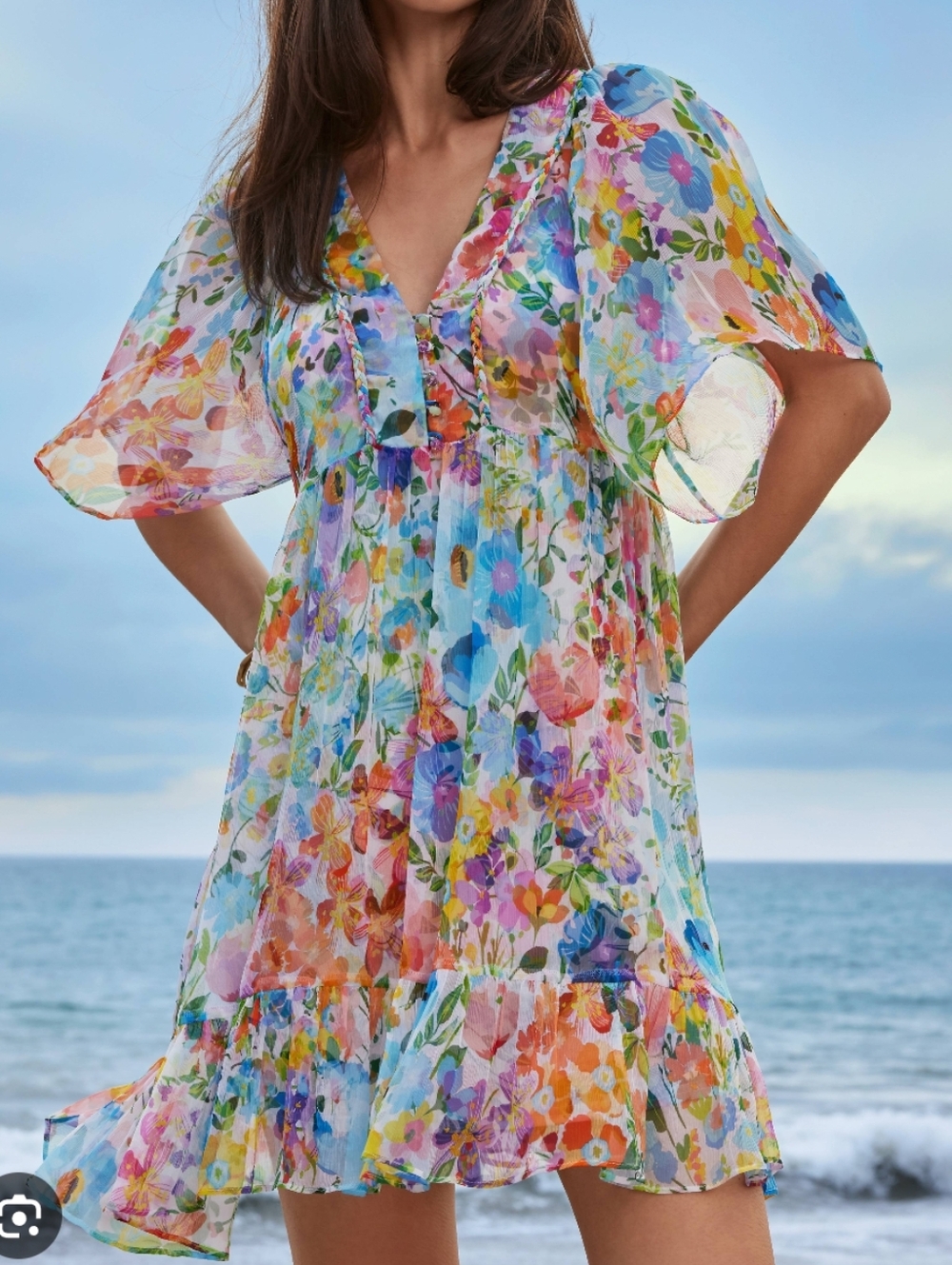 Johnny Was Margareta Wild Blooms Boho Shower Party Dress Size PXS New
